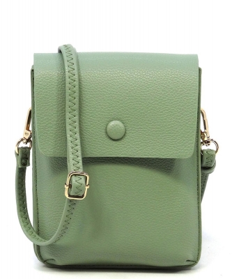 Fashion Pebble Flap Crossbody Bag Cell Phone Purse CA105 GREEN